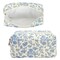 Wrapables Floral Quilted Makeup Bag for Cosmetics, Toiletries, Travel, Blue Cornflower